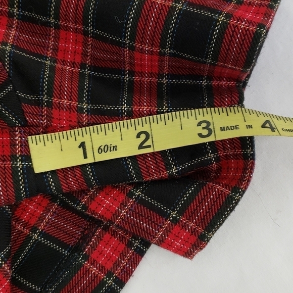 No Boundaries Y2K Wrap Mini Skirt Skort Plaid Red & Black 7Jr EUC - Picture 10 of 11